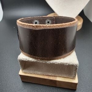 Brown Leather Cuff Bracelet (1343)